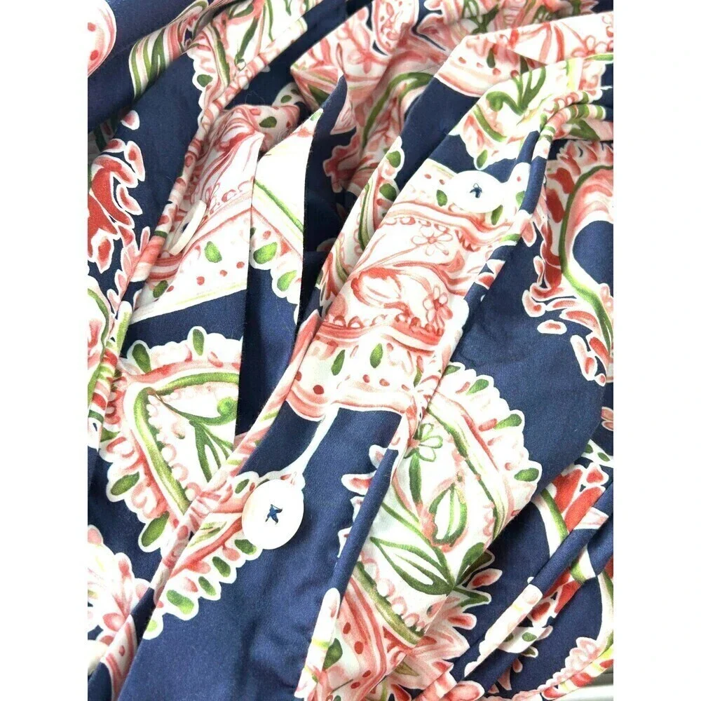 Lands‎ End Home Blue Pink Paisley 400 Ct Supima Cotton Full Queen Duvet Cover T3